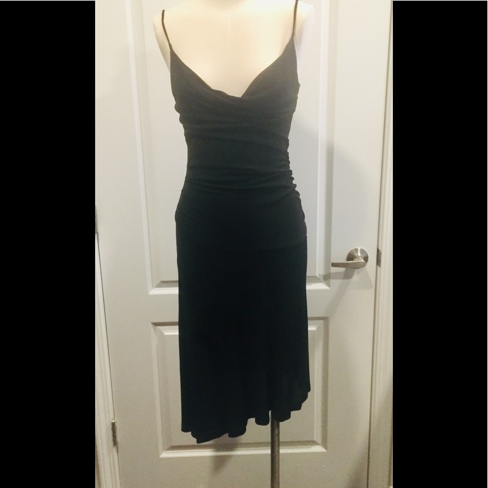 DIANE VON FURSTENBERG Black Drape Neck Dress